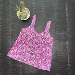 Caslon Tank Top Size Large Pink & White